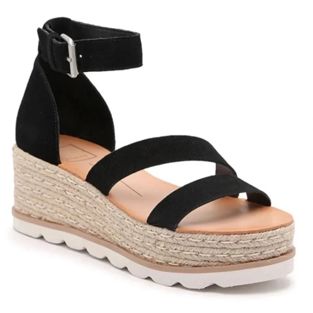 Dolce Vita Liza Leather Espadrille Wedge Sandal Adjustable Ankle Strap Size 10M